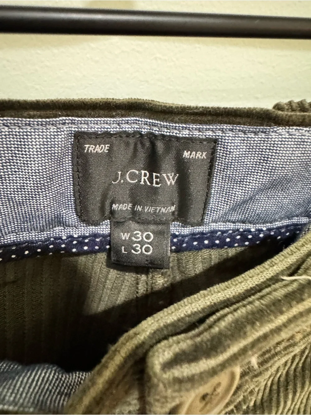 Men’s J. Crew Corduroy Pleated Pants - Olive Green